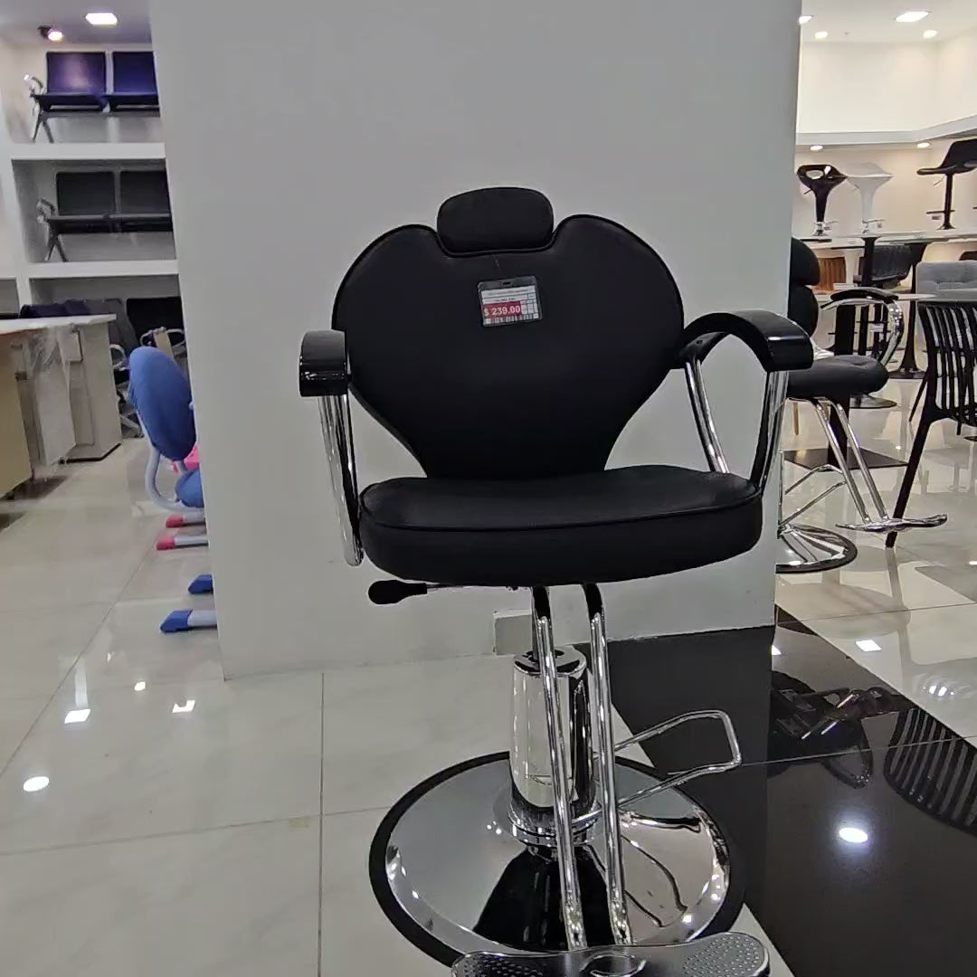 Silla de Peluquería Negra Profesional Modelo 2