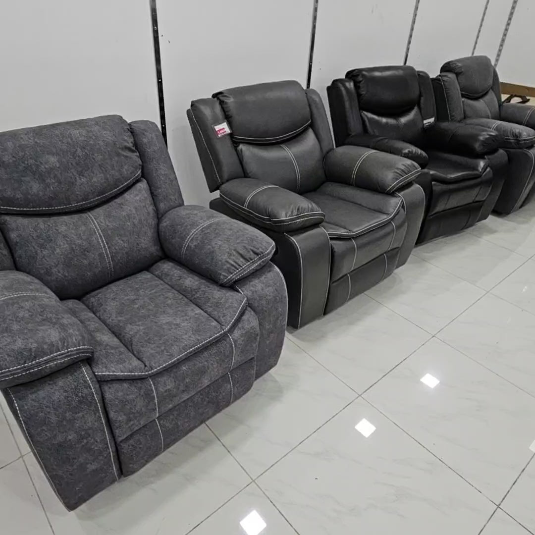 Juego de Sofa Azul Reclinable de 3 Pza Tapiceria Tela