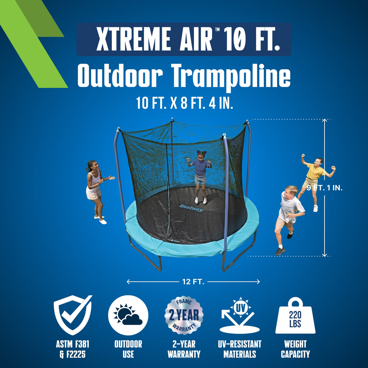Trampolín Bestway Xtreme Air 10 pies (305 cm) con Red de Seguridad